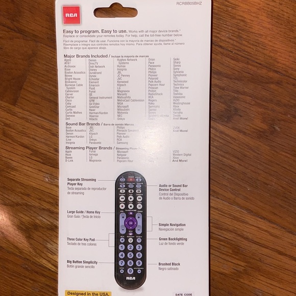 Multi Universal Remote Control RCA APPLE TV ROKU LIGHT Vizio Samsung Lg Sony - Picture 2 of 2